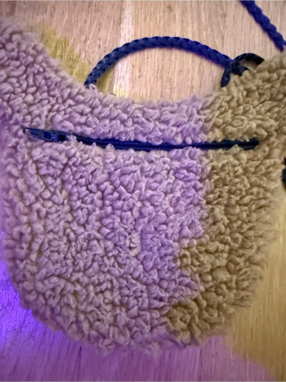 Kids Mini Boden Brown Fuzzy Animal Crossbody Purse